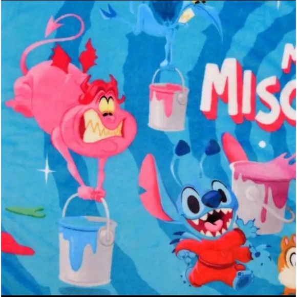 Disney Chip Dale Cheshire Stitch Blanket Madly Mischievous L Whitman 50 x 60 " - Picture 3 of 10